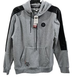 Men’s GTL4 Hoodie Size M Gray Black Logo Streetwear Pullover Sweatshirt Casual